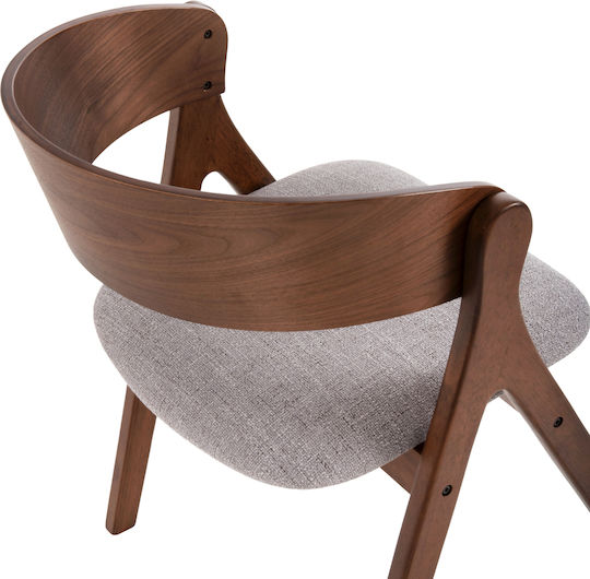 Nekker Dining Room Wooden Armchair Walnut / Grey 56x55x78cm