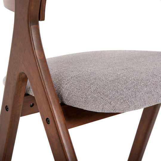 Nekker Dining Room Wooden Armchair Walnut / Grey 56x55x78cm