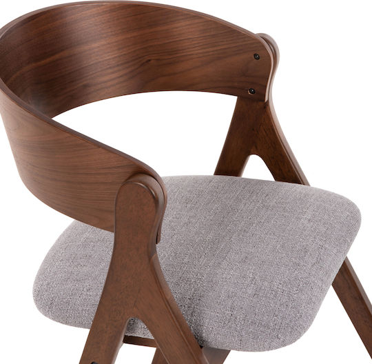 Nekker Dining Room Wooden Armchair Walnut / Grey 56x55x78cm