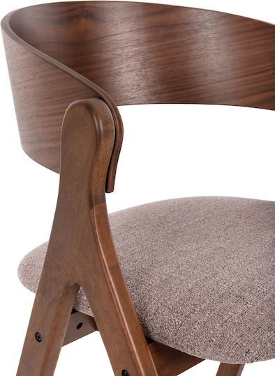 Nekker Dining Room Wooden Armchair Walnut / Grey 56x55x78cm