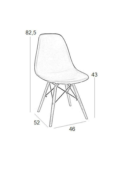 Loft Kitchen Polypropylene Chair Black 46x55x81cm