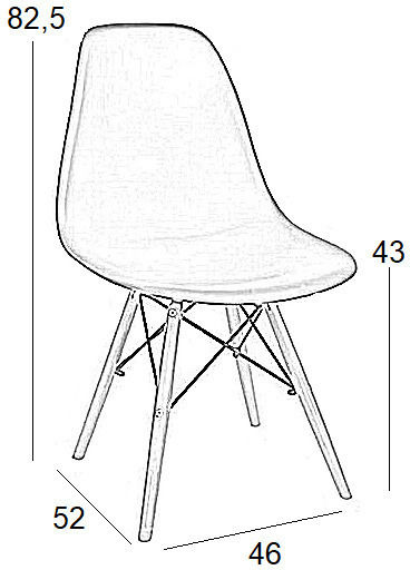 Καρέκλα Κουζίνας Loft 46x55x81εκ. Μαύρη