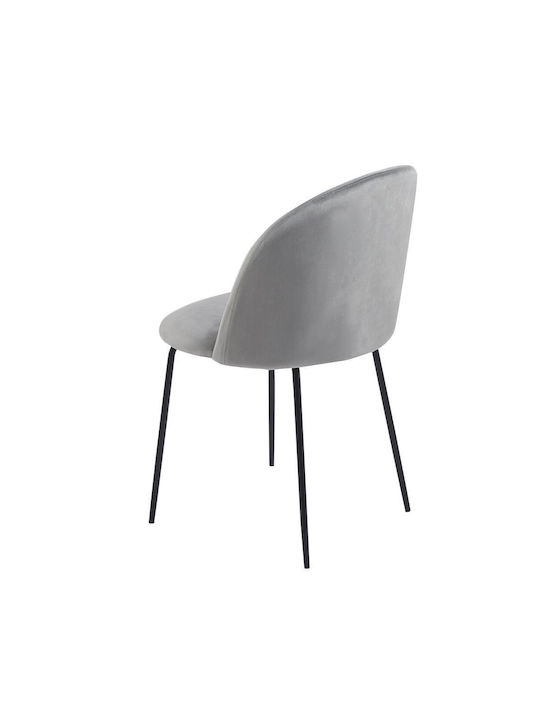 Chair Iris H77x48x52cm Grey Black Metal Legs