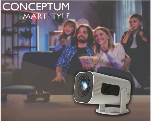 Conceptum 0308.0087 Mini Projector LCD HD LED Lamp with Wi-Fi and Built-in Speakers White