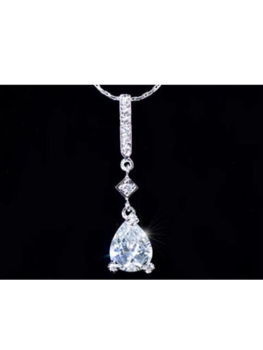 Bridal Crystal Jewelry Set Necklace & Earrings Xanthippe Necklace Length 39.2cm 44.5cm Adjustable Pendant Crystal Length 3.5cm Earring Length 3.5cm