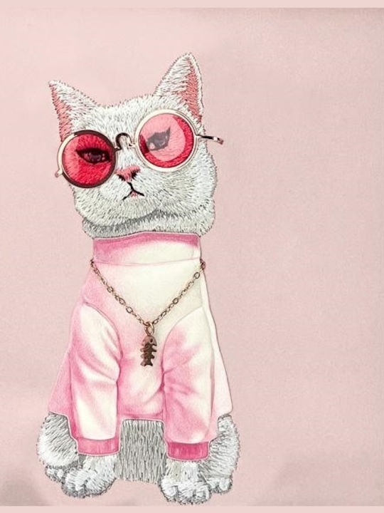 Glasses Cool Cat Τσαντάκι Μέσης Ροζ