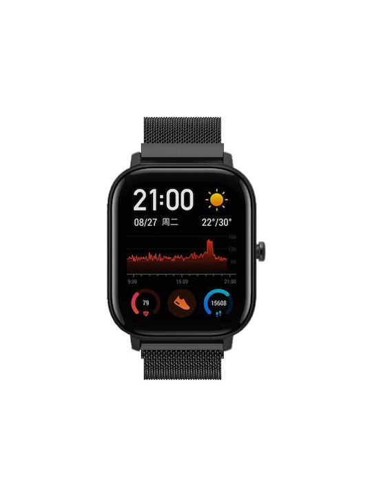 Λουράκι Ανοξείδωτο Ατσάλι Μαύρο (Amazfit GTS)