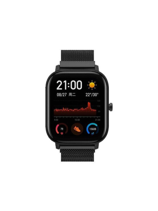 Λουράκι Ανοξείδωτο Ατσάλι Μαύρο (Amazfit GTS)