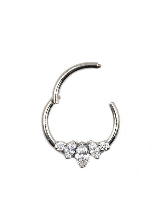 Poco Loco Body Earring Hoop Titanium with Stones