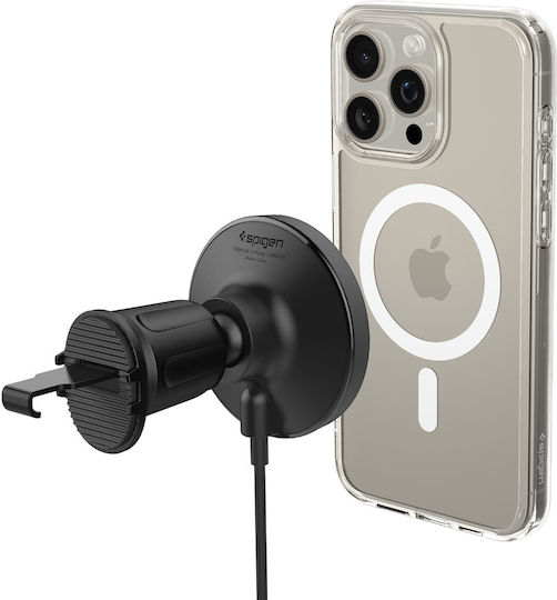 Spigen SGP OneTap Pro 4 Qi2 Suport Auto pentru Telefon cu magnet și Încărcare Wireless MagSafe Neagră