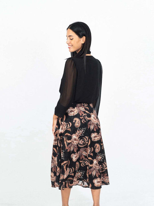 Women's Blouse with Sheerness Black