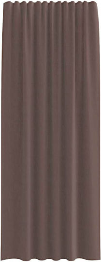 vidaXL Σετ Κουρτίνες με Τιράντες Voile Καφέ 140x225εκ.
