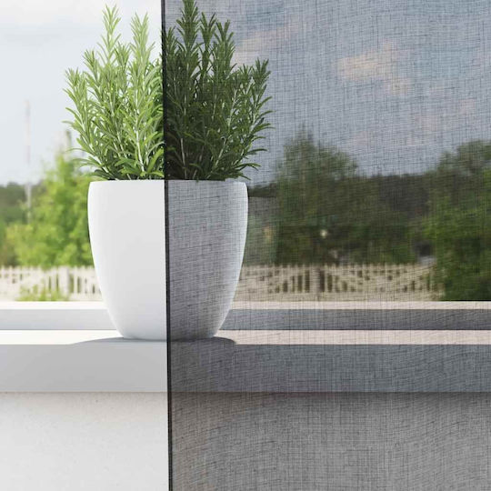 vidaXL Set of Window Curtains with Pencil Pleat Black Voile 140x175cm
