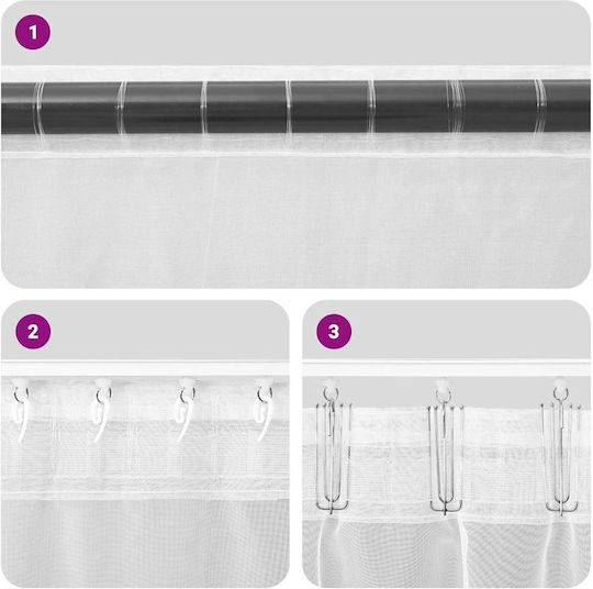 vidaXL Σετ Κουρτίνες με Τιράντες Voile Καφέ 140x225εκ.