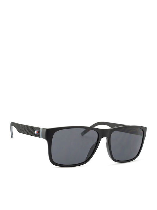 Tommy Hilfiger Men's Sunglasses with Black Horn-Rimmed Frame and Grey Lens TH1718/S 08A/IR