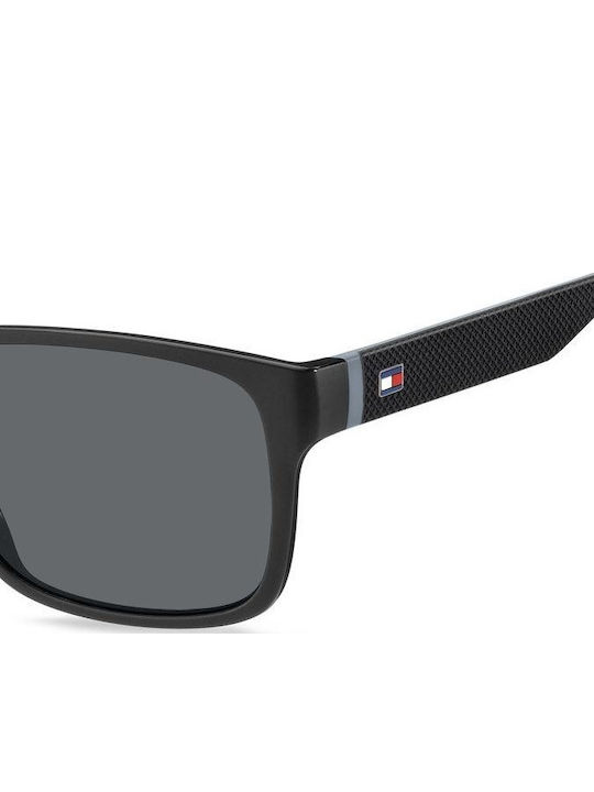 Tommy Hilfiger Men's Sunglasses with Black Horn-Rimmed Frame and Grey Lens TH1718/S 08A/IR