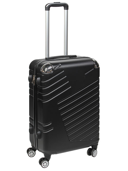 Keskor Medium Hard Black Suitcase with 4 Wheels Height 64cm