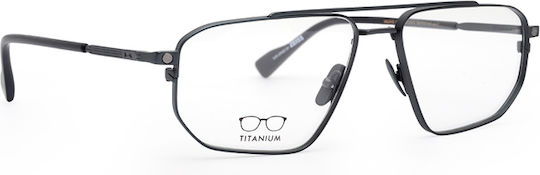 Snob Milano Veloce Men's Metal Prescription Eyeglass Frame with Clip-On Gray SNV220TC003Z
