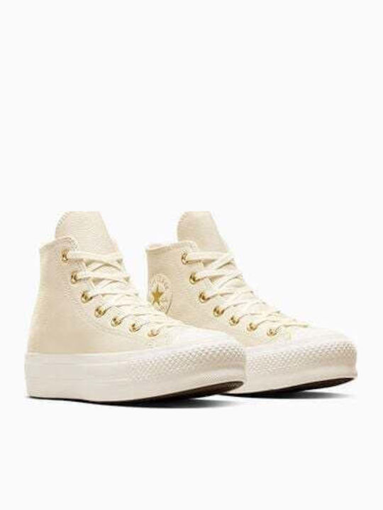 Chuck Taylor All Star Lift Platform Women's Boots Egret Gold