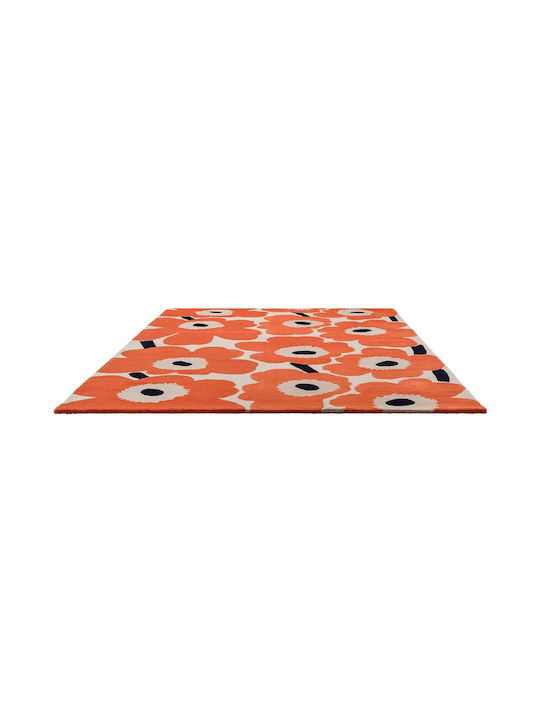 Marimekko Unikko Χειροποίητο Χαλί Ορθογώνιο Orange Red 170x240cm