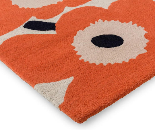 Marimekko Unikko Lucrat manual Covor Rectangular Orange Red