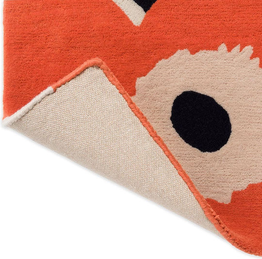 Marimekko Unikko Lucrat manual Covor Rectangular Orange Red
