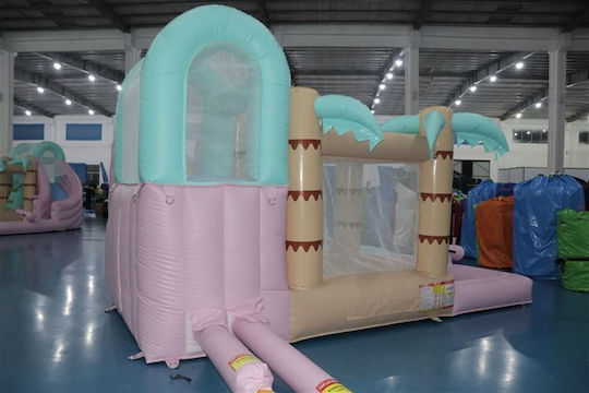 Trampolino Saltea Gonflabilă Island Cu Tobogan Gonflabil Și Tobogan Pentru Vârsta 5+ Ani