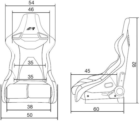 Simoni Racing Κάθισμα Αυτοκινήτου Συνοδηγού Bucket Μαύρο
