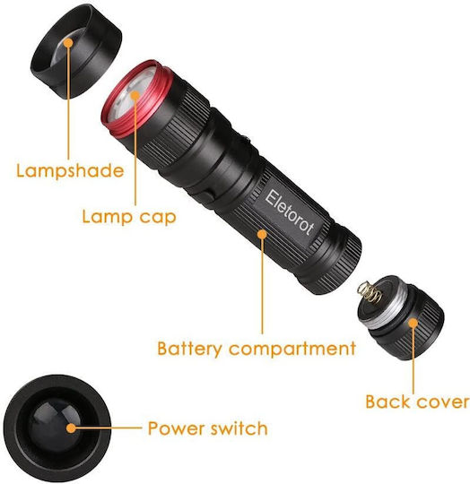 LED UV 1xAA Черен