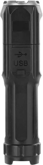 Emos Rechargeable Flashlight LED IP44 with Maximum Brightness 110lm Black