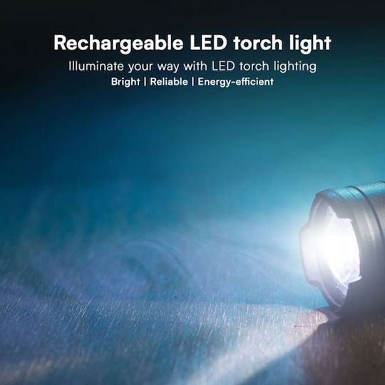 V-TAC Lumină de lucru și de sit, cu baterie Lanternă LED IP54 cu Luminozitate Maximă 1000lm Negru