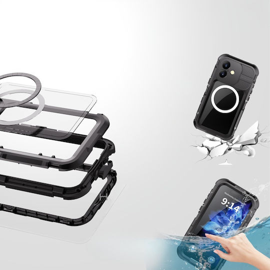 Shellbox Back Cover Πλαστικό / Σιλικόνης 2mm Αδιάβροχο Μαύρο (iPhone 16)