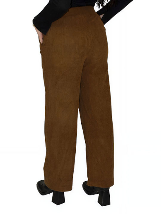 Morena Spain Women's Corduroy Trousers in Regular Fit coffee