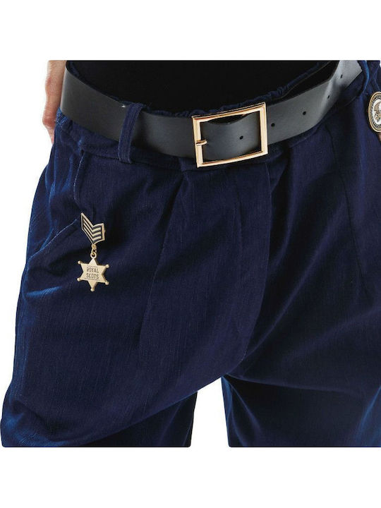 Blaue Stoffhose mit Denim-Look