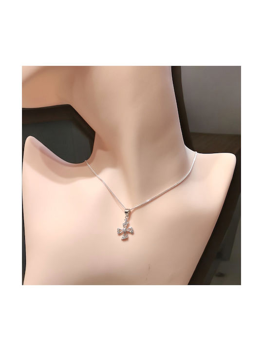 The Art of Beading Damen Kreuz aus Silber mit Kette