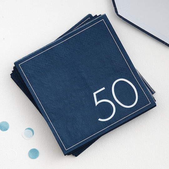 Napkins "50" Dark Blue 16pcs