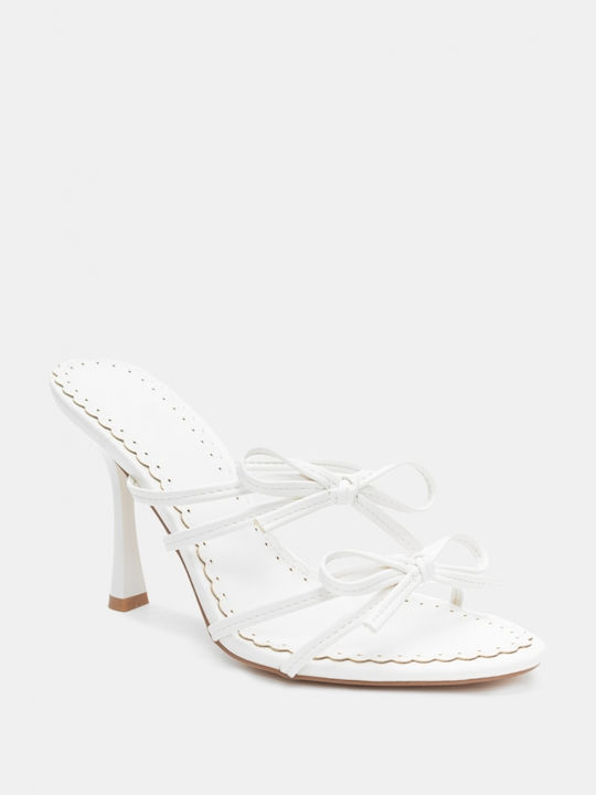 Luigi Heel Mules White