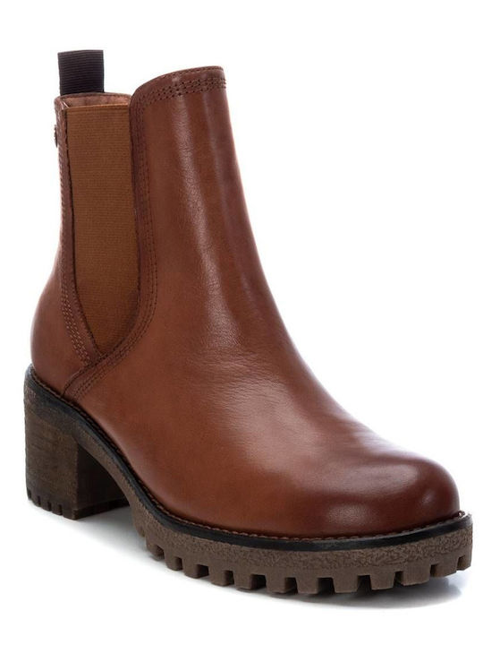 Leder Stiefeletten Damen Braun