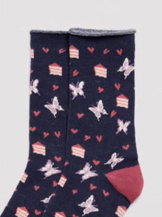 Women's Sock Ysabel Mora Butterfly Blue