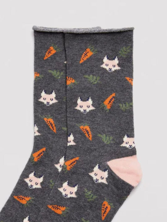 Women's Sock Ysabel Mora Fox Dark Gray