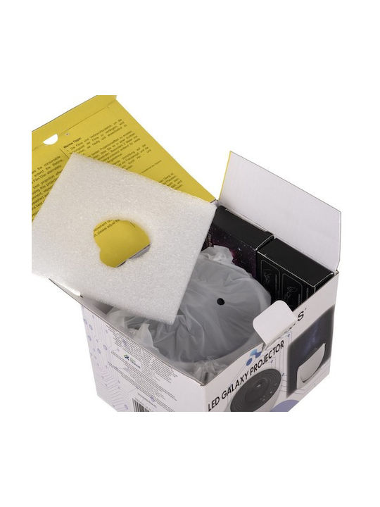 Izoxis Led Περιστρεφόμενο Παιδικό Φωτιστικό Projector με Προβολή Αστεριών Λευκό 11x11cm