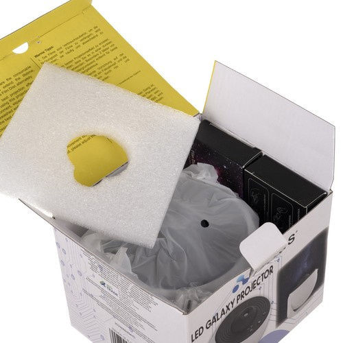 Izoxis LED Drehend Kinderprojektorlampe mit Sternenprojektion Weiß 11x11cm