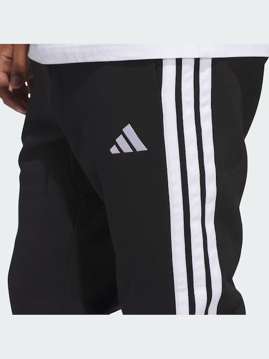 3 Stripes Sweatpants with Elastic Black