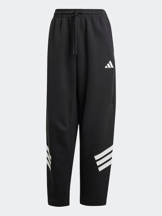 Future Icons 3-stripes Παντελόνι Φόρμας χωρίς Λάστιχο Μαυρο