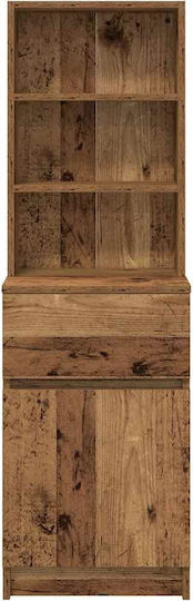 Wooden Bedside Table Old Wood 39x35x125cm