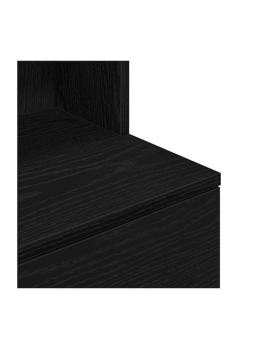 Κομοδίνο Ξύλινο Μαύρο 39x35x125cm