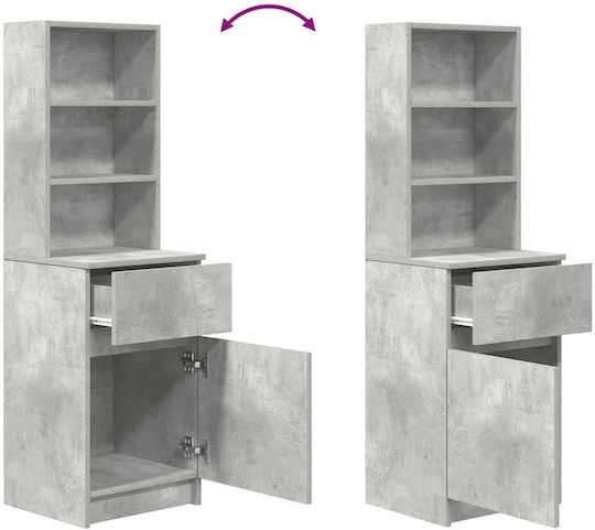 Sideboard Wooden with Drawers Gray 39x35x125cm