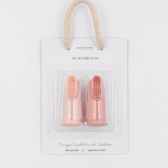 Bamboom Set Baby-Zahnbürsten Finger für 3m+ 2 Stück Rosa