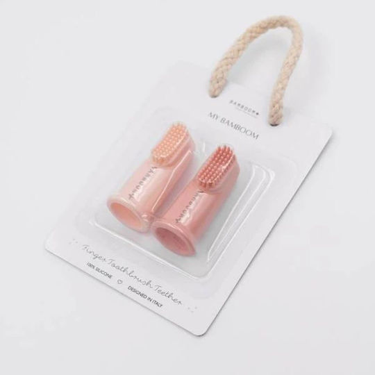 Bamboom Set Baby-Zahnbürsten Finger für 3m+ 2 Stück Rosa