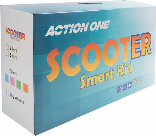 Action One Kids Scuter 3 Roți Cu Scaun Smart Kid 5 În 1 Albastru